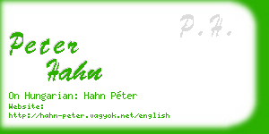peter hahn business card